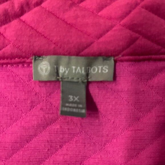 T by Talbots Womens 3X Pink Quilted Shawl Collar Pullover Used - Picture 7 of 15